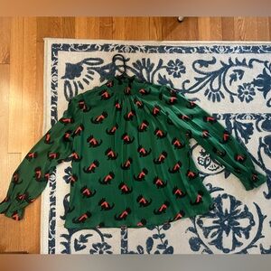 Tucker Green Top with Scottie dog design